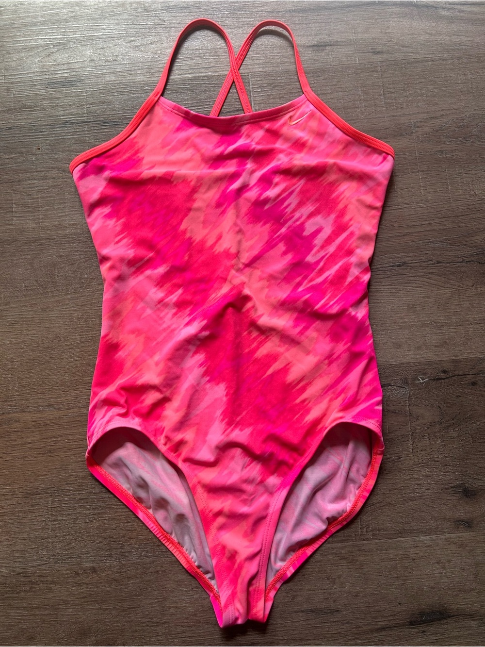 Nike Girls One Piece Swimsuit Youth XL 16 Multicolor Abstract Crossback